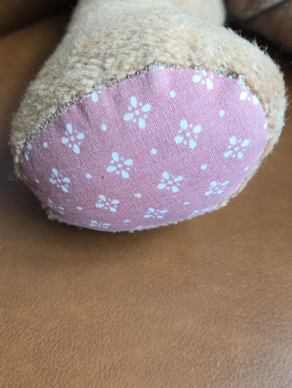Biggie Best  Brand, Vintage Classic Tan Bear Plush with Pink Classic Accents